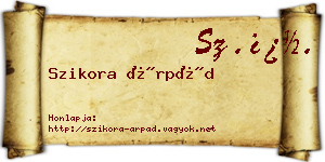 Szikora Árpád névjegykártya