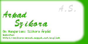 arpad szikora business card